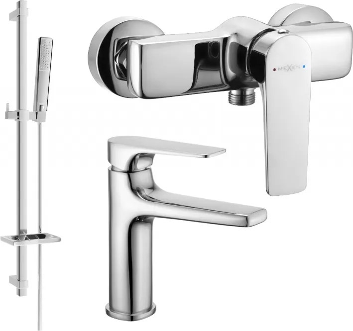 Mexen Lynx DQ72 sprchová súprava, chrómová - 745904DQ72-00