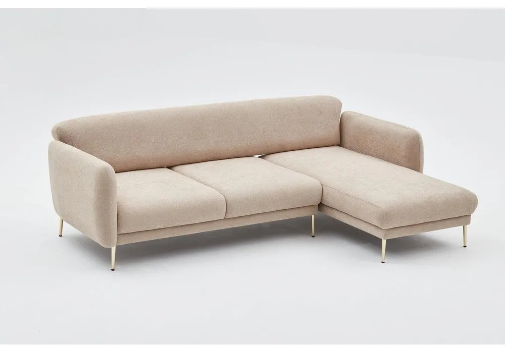 Béžová rohová pohovka (pravý roh/s leňoškou) Simena – Balcab Home