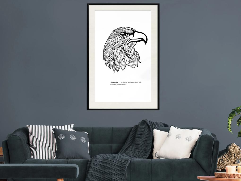 Artgeist Plagát - Eagle of Freedom [Poster] Veľkosť: 30x45, Verzia: Čierny rám s passe-partout