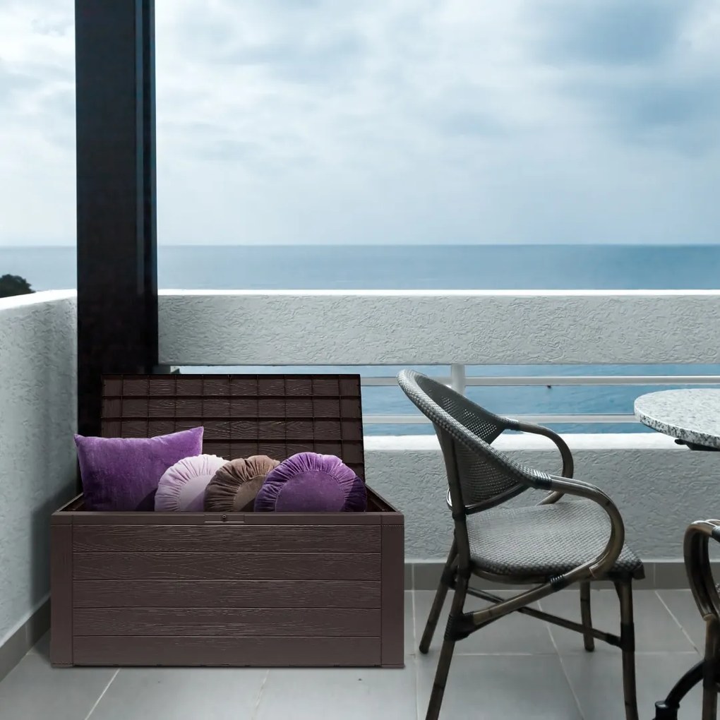 Úložný box WOODEBOX - 280L, 120x46x57cm, tmavo hnedá Prosperplast