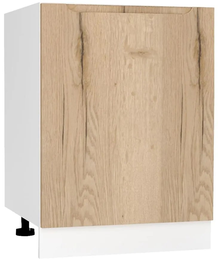 Kuchynská skrinka Zoya D60pc Pl Dub Halifax/Biely