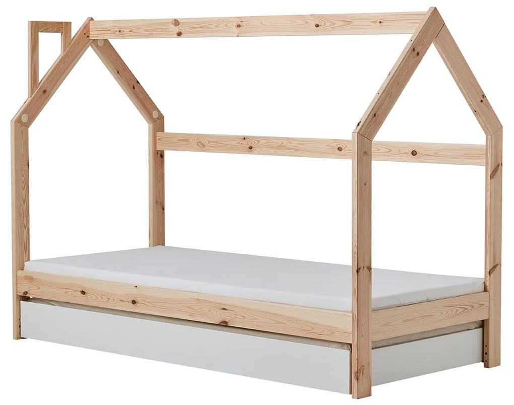 drevko Detská posteľ domček - 200 x 90 cm Zásuvka: Áno