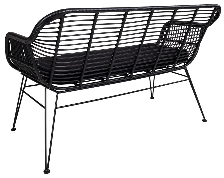 Čierna záhradná pohovka z umelého ratanu House Nordic Trieste