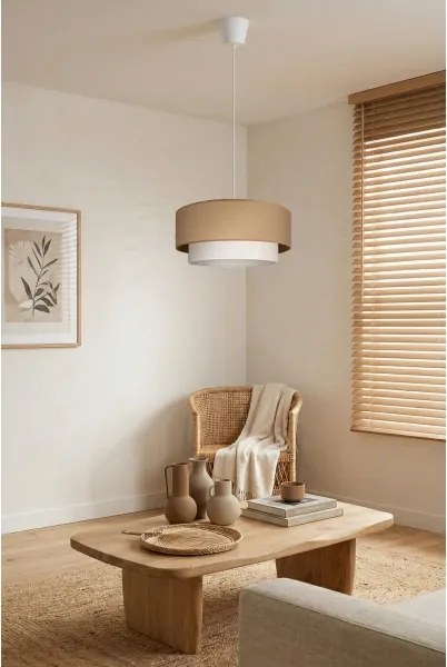 Brilagi - LED luster na lanku BOHO ECO 1xE27/10W/230V pr. 40 cm béžová/krémová