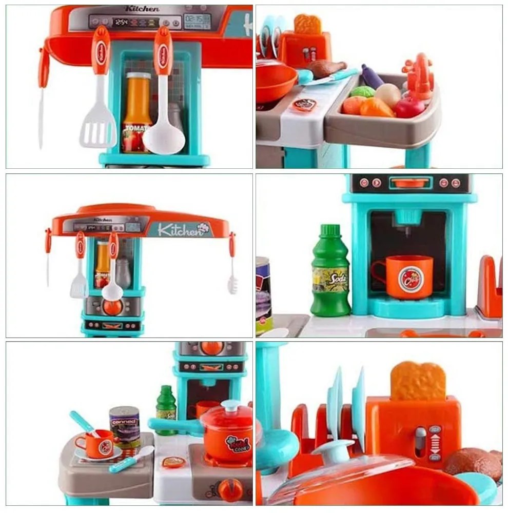 Detská kuchynka, viac typov, veľká, tyrkysová
