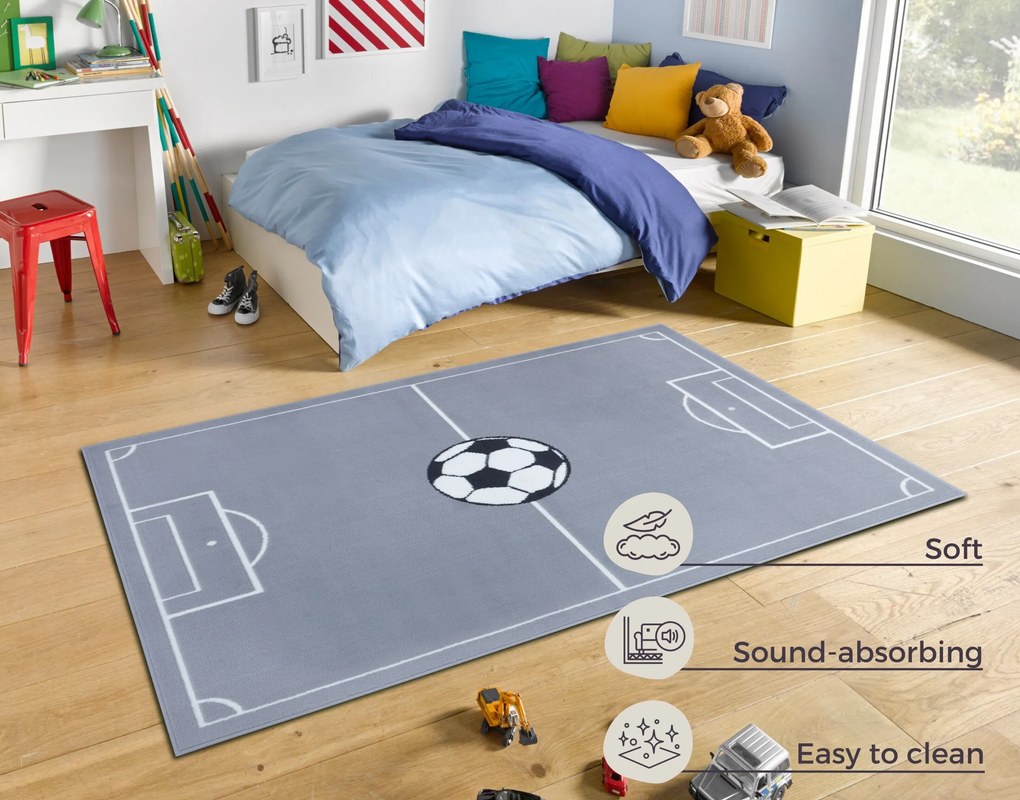 Hanse Home, Detský koberček Adventures 105527 Mouse, 80x150, šedá, detská izba