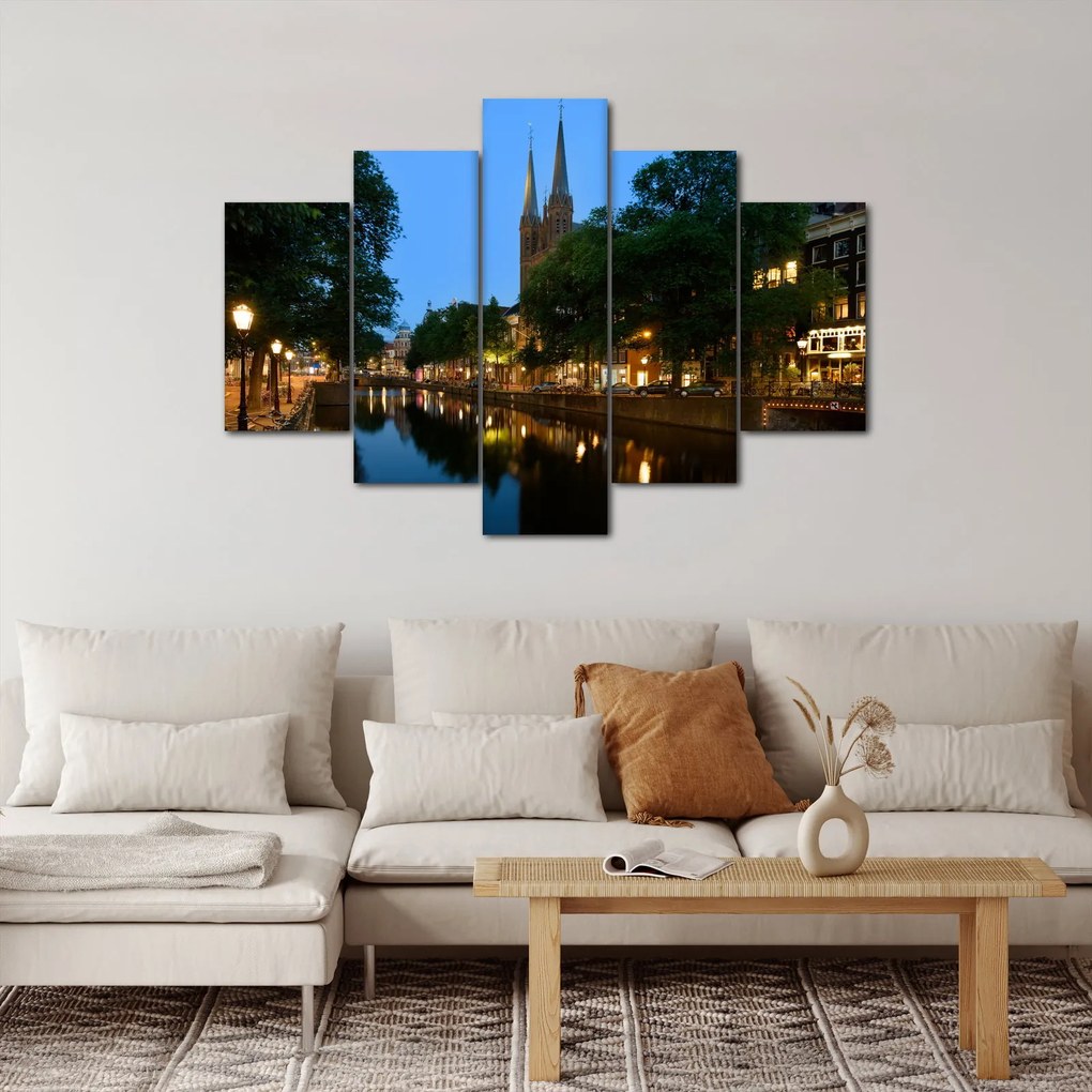 Obraz nočného historického mesta (150x105 cm)