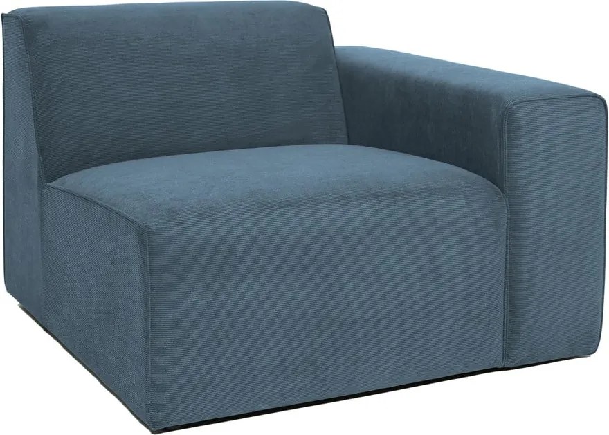 Modrý menčestrový modul pohovky (pravý roh) Sting – Scandic