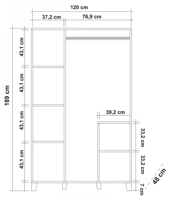 Šatníková skriňa Hedera I 120 cm borovica atlantická