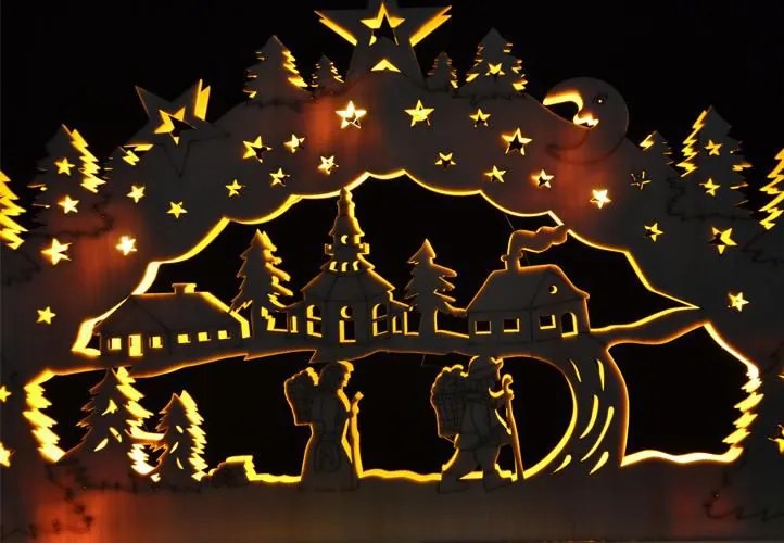 Nexos 28392 Vianočná dekorácia - krajina - 10 LED, teplá biela