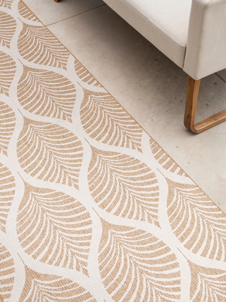 NORTHRUGS, Koberec behúň Duet Liora 106247 Beige/White - na von aj na doma, 80x250, béžová, chodba / predsieň
