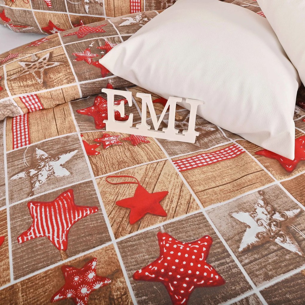 Vianočné bavlnené obliečky Ginger EMI: Štandardný set jednolôžko obsahuje 1x 140x200 + 1x 70x90