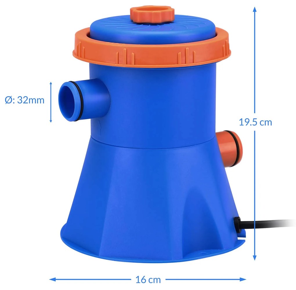 InternetovaZahrada Bazénové filtračné čerpadlo MZP15 modrá/oranžová 1140L/h
