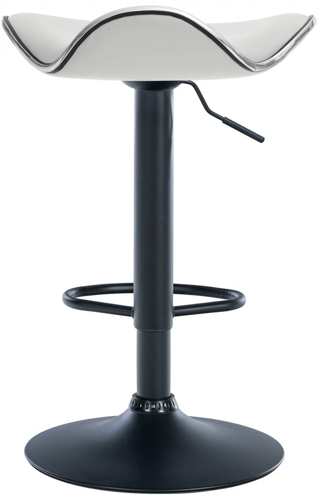 Barová stolička Shanghai - čierny rám - Biela