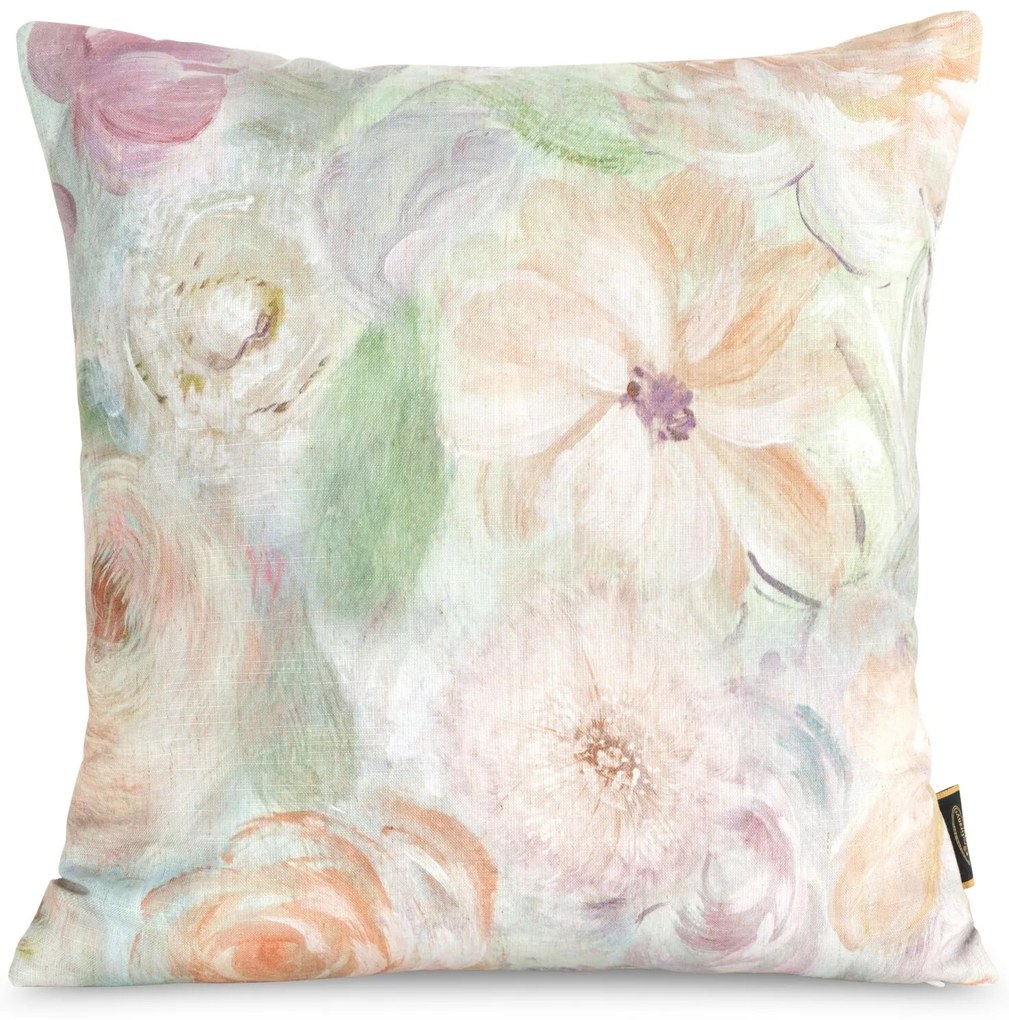 DEKORAČNÁ OBLIEČKA NA VANKÚŠ LEN50 45X45 CM KVETY