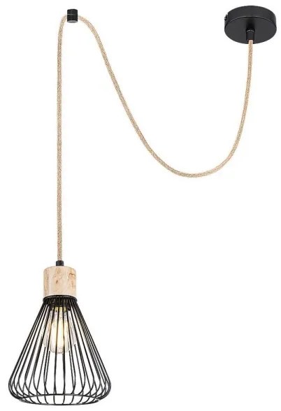 Rabalux 3148 - Luster na lanku FARFALLE 1xE27/40W/230V čierna/buk