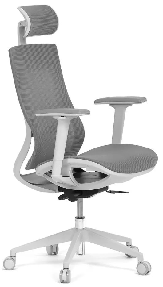 Kancelárska ergonomická stolička SIVAL — sieť, sivá