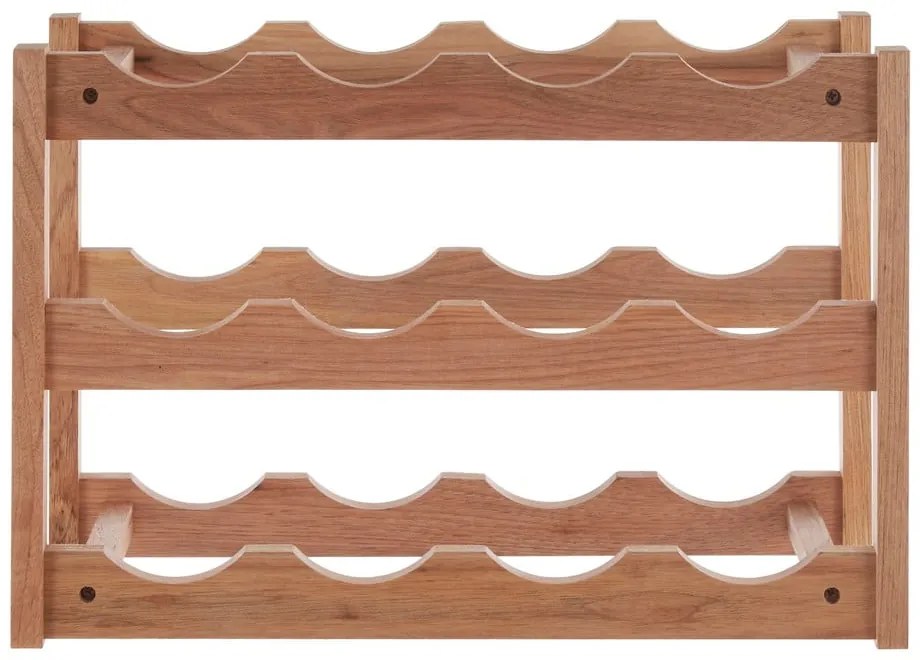 Regál na víno z orechového dreva v prírodnej farbe počet fliaš 12 Arla – Premier Housewares