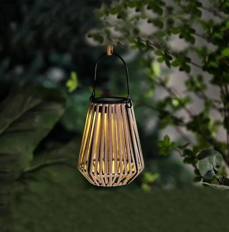 Slovakia Trend Lampa Strend Pro Garden, solárna, závesná, ratan, 12x12x24 cm