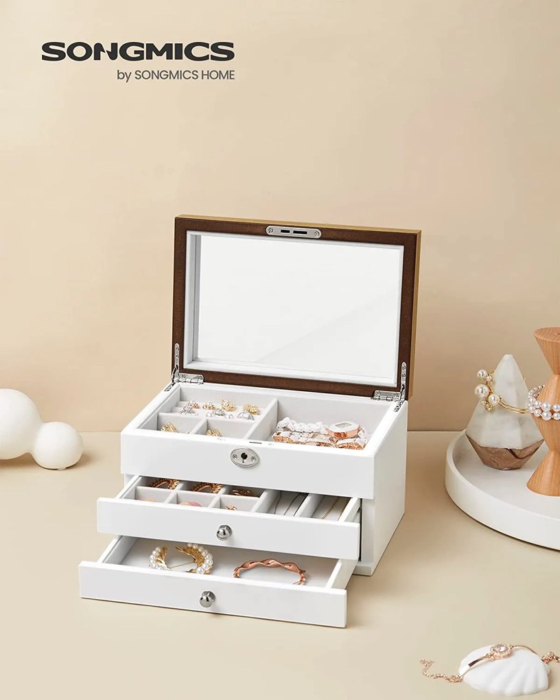 Šperkovnica 17 x 25 x 15 cm SONGMICS JOW15WNV1