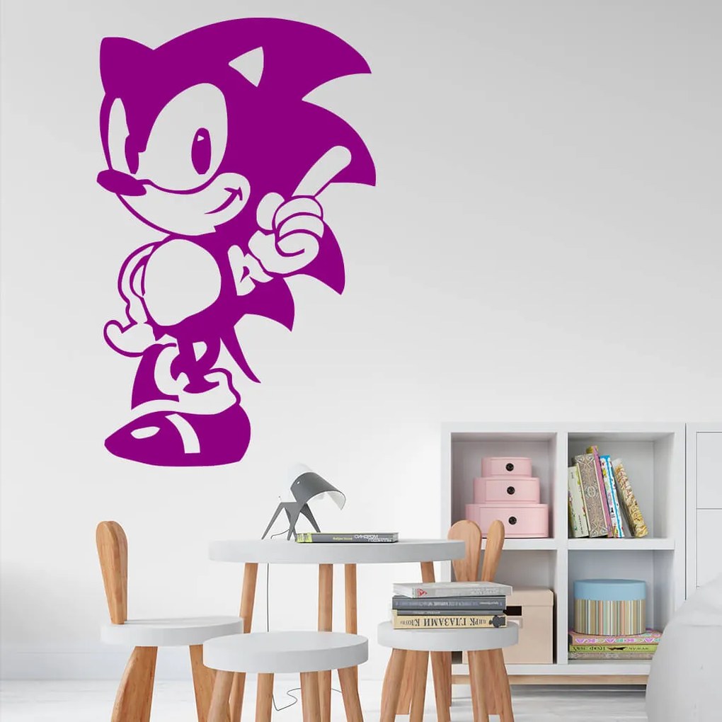 Veselá Stena Samolepka na stenu na stenu Ježko Sonic Farba: černá
