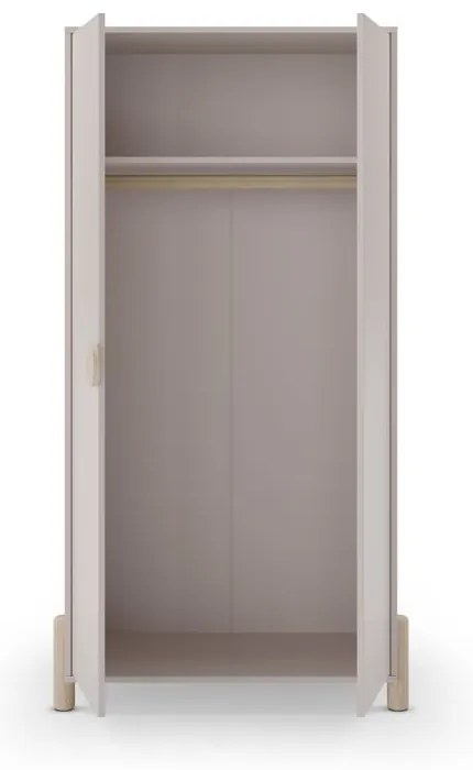 Krémová detská šatníková skriňa z borovicového dreva 93x180 cm Enola – Marckeric