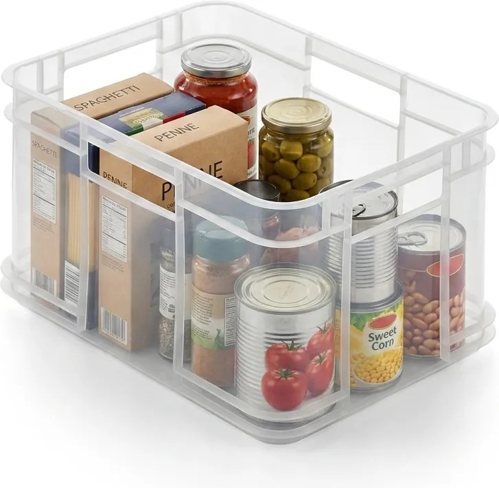 Keeeper Úložný box pro domácnost i dílnu, BRUNO M, 16L, 35 x 27 x 21 cm, transparentní
