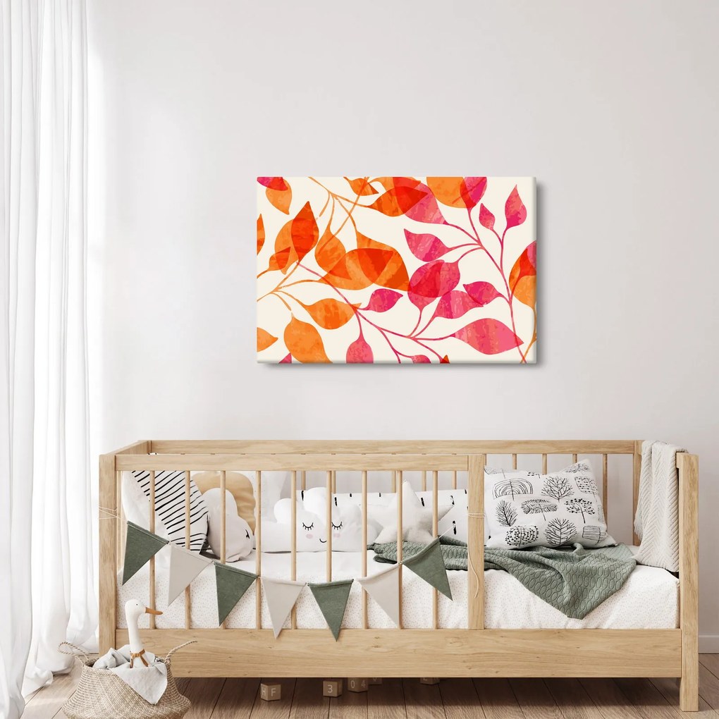 Obraz - Oranžové lístie (90x60 cm)