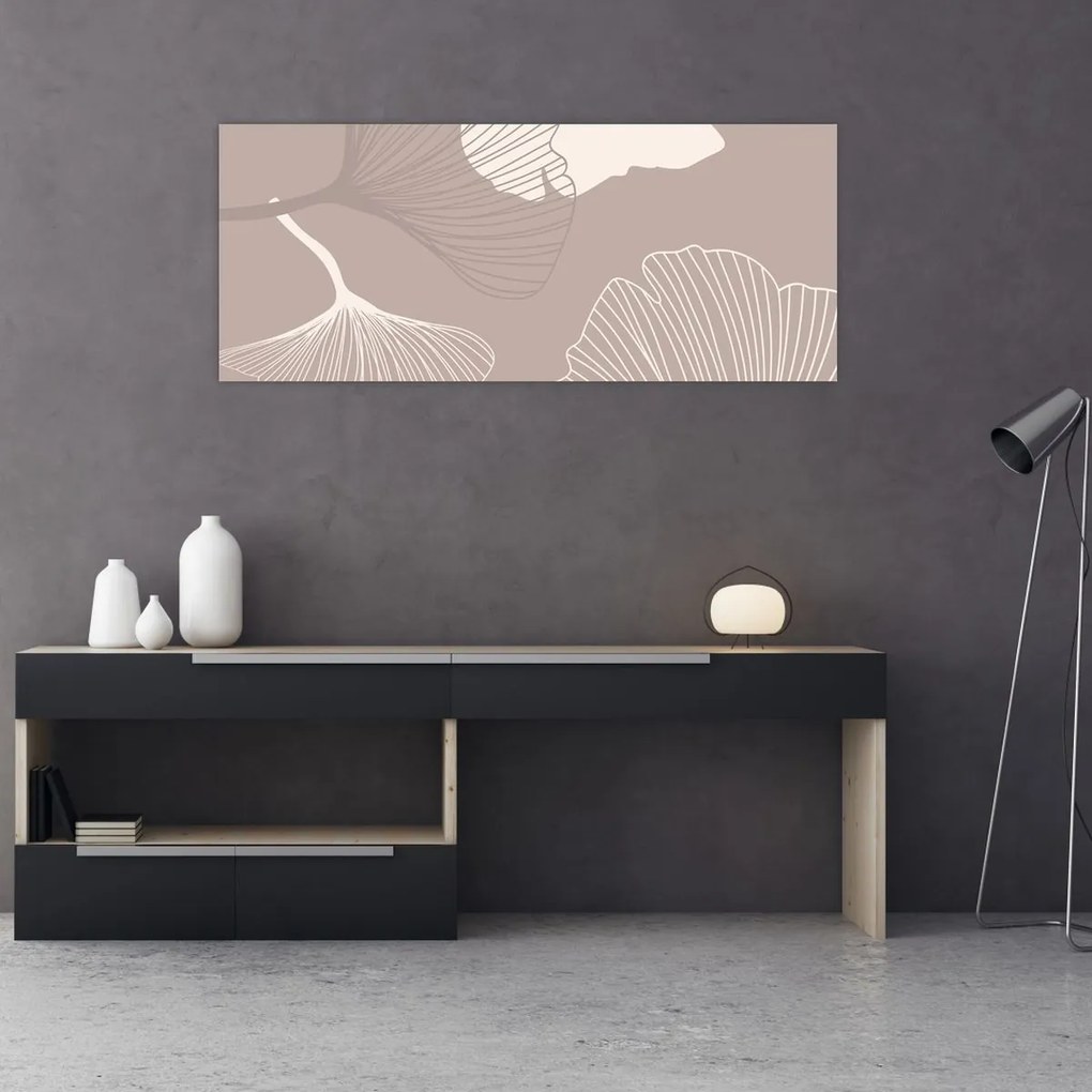 Obraz - Béžové listy N⁰1 (120x50 cm)