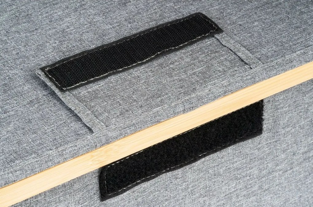 Úložný box G21 30 x 30 x 15 cm, bambusový s vekom, sivý