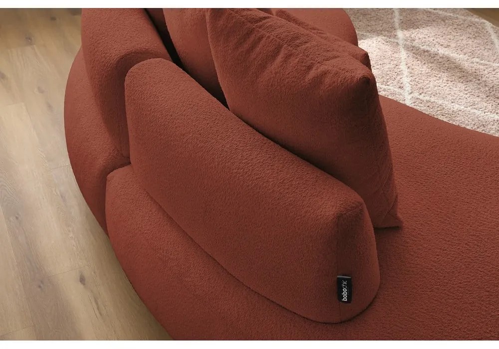 Pohovka z textílie buclé v tehlovej farbe 260 cm Saint-Germain – Bobochic Paris