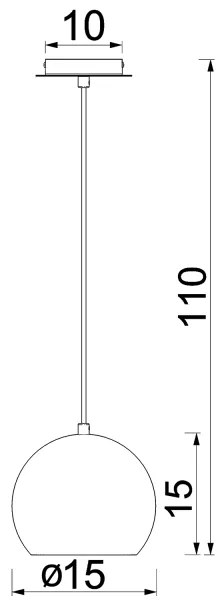 Závesné svietidlo SOOL na lanku 1xE27/15W/230V pr. 15 cm biele