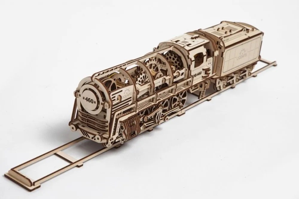 Ugears 3D puzzle Parní lokomotiva s vagónem 443 ks