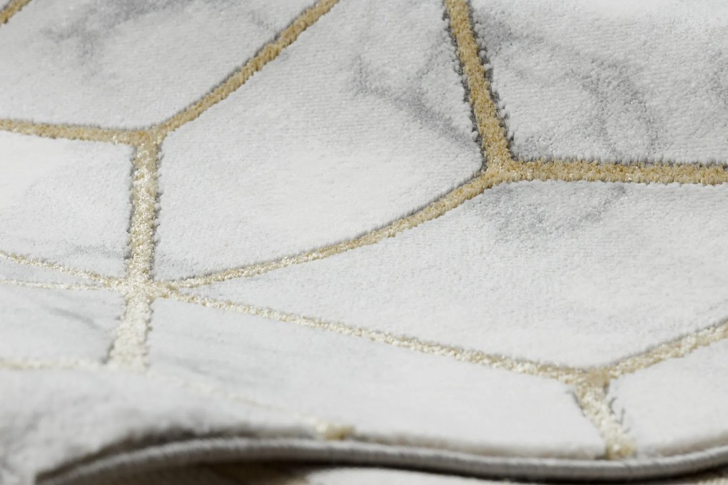 Koberec EMERALD exkluzívny 1014 glamour, kocky krémovo / zlatý