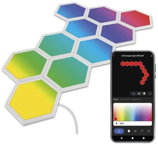 SADA 10x RGBIC Stmievateľný panel LED/1,9W/230V Wi-Fi Tuya