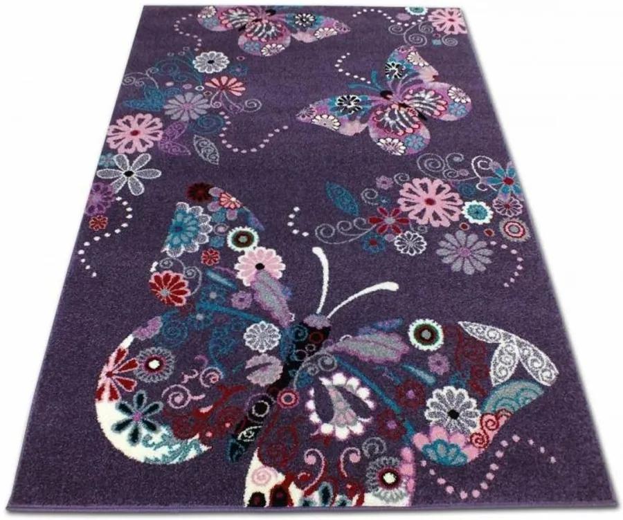 Detský koberec Motýľ fialový, Velikosti 240x330cm