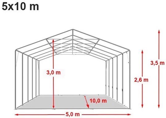 Pártystany-Jičín s.r.o. Záhradný Party stan 5x10m Professional Plus Farba: Biela