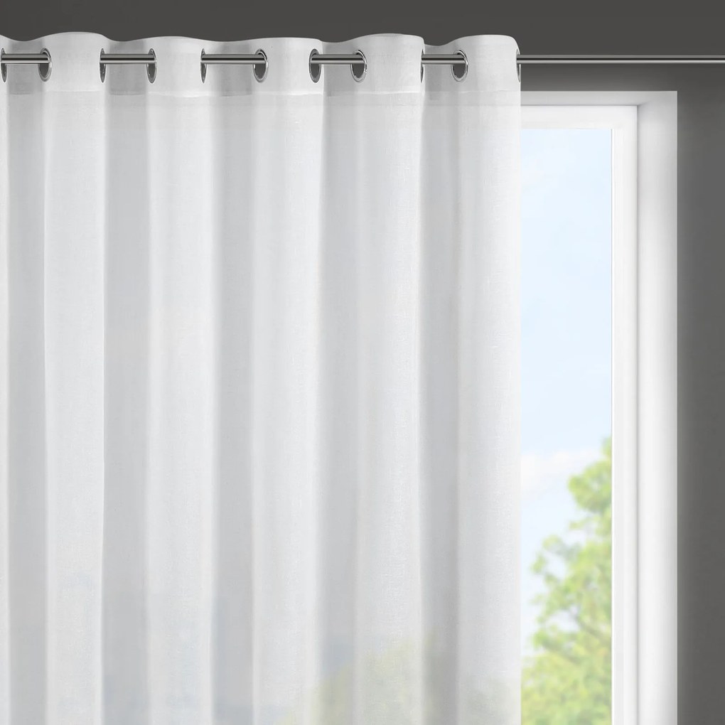 ZÁCLONA NA KRÚŽKOCH VIOLA 300X145 CM BIELA