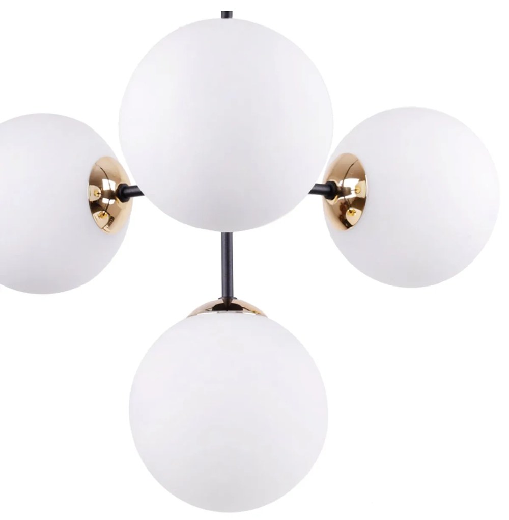 Light Home Závesné svietidlo FLORENCE, 4x biele sklenené tienidlo, G