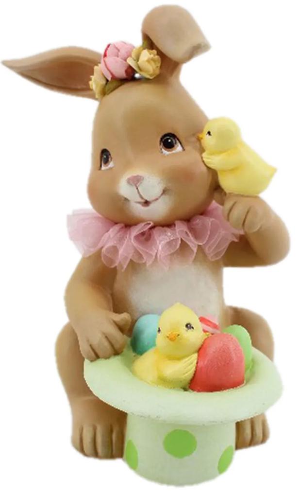 Veľkonočné dekorácie králičie slečny s klobúkom - 18 * 16 * 23 cm