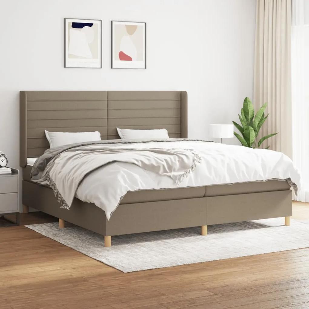 Boxspring posteľ s matracom sivohnedý 200x200 cm látka 3132101