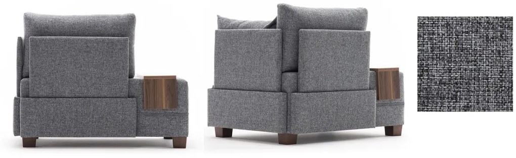 Kreslo Fly 100 cm sivé pravé