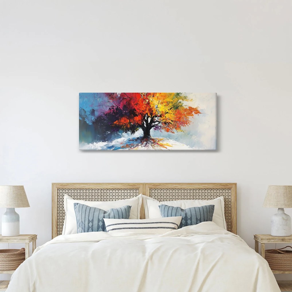 Obraz - Pestrofarebný strom (120x50 cm)