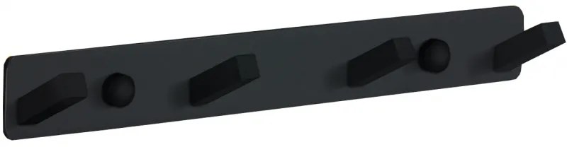 Mexen príslušenstvo, Vešiak na uteráky 4-háčiky, čierna, 709174-70