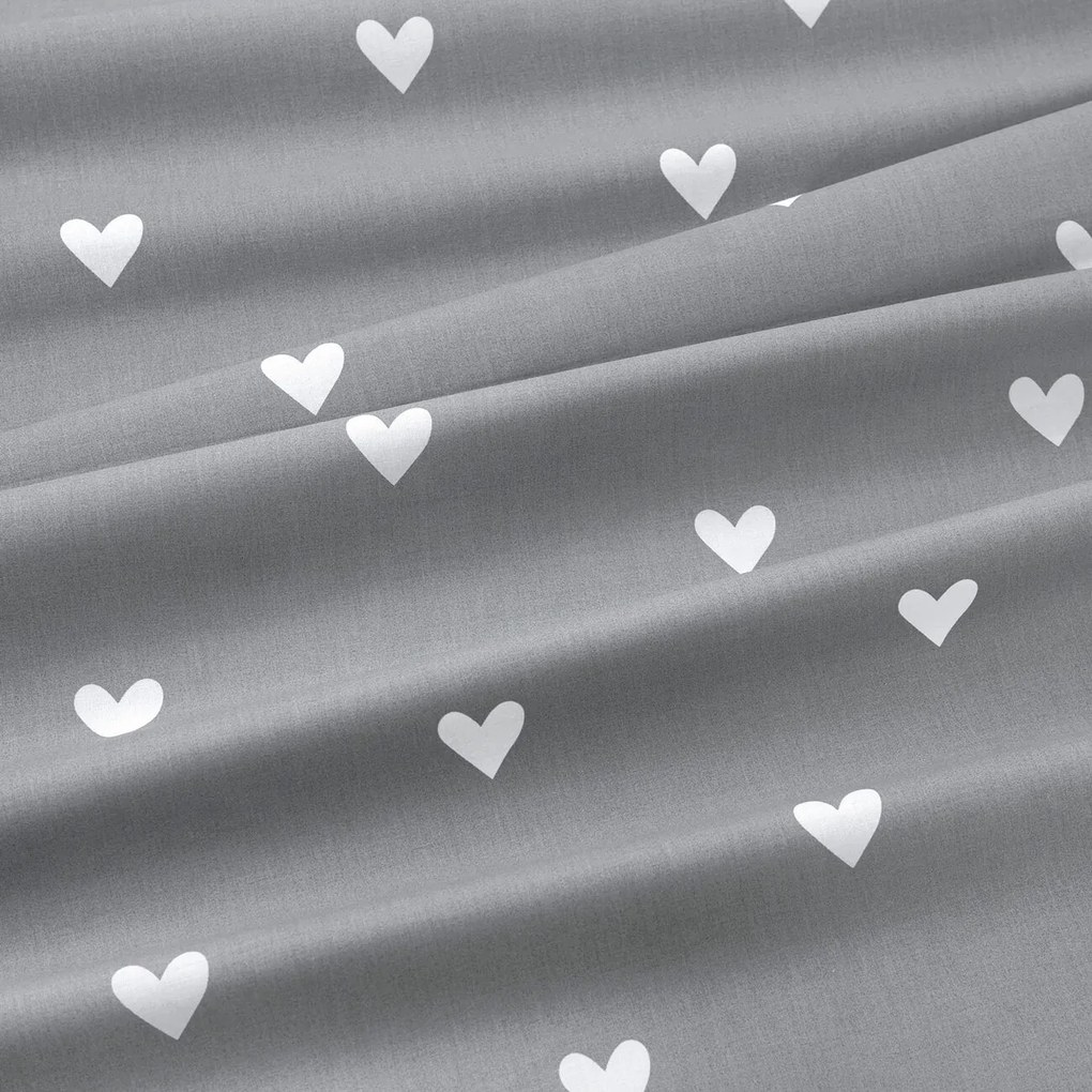 Goldea okrúhly obrus 100% bavlnené plátno - srdiečka na sivom Ø 150 cm