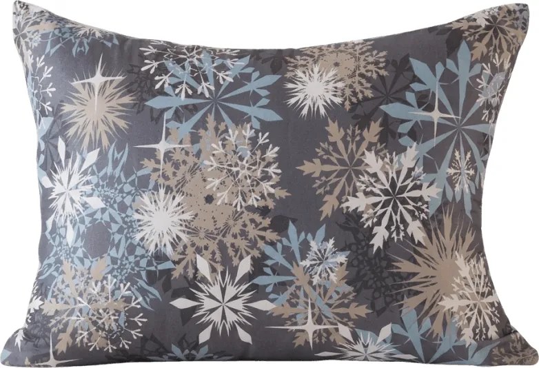 Obliečka na vankúš z mikrovlákna SNOWFLAKE 70x90 cm, modrosivý