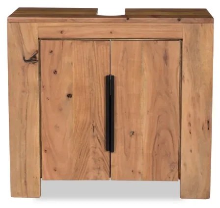 furniture-nabytek.cz - Masívna kúpeľňová skrinka Auckland z akáciového dreva, lakovaná, hnedá – 67×30×61 cm