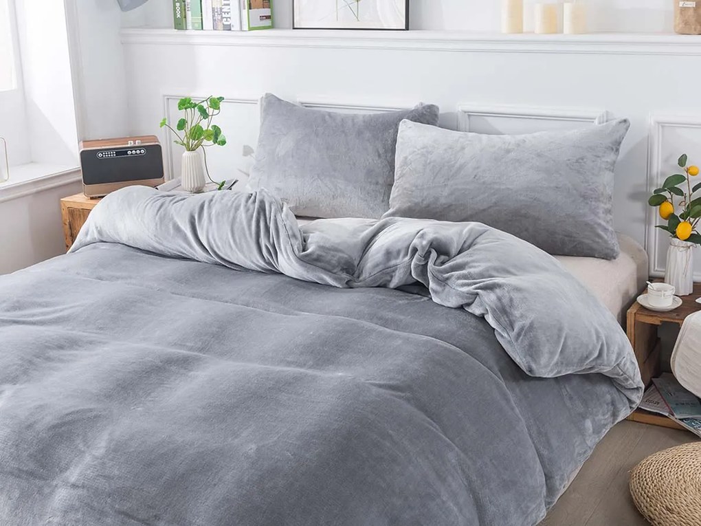 XPOSE® Mikroplyšové obliečky do postieľky JORGA Exclusive - svetlo sivé