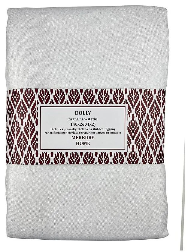 Záclona na stuhách Dolly polyester biela 140x260 (x2) Merkury Home