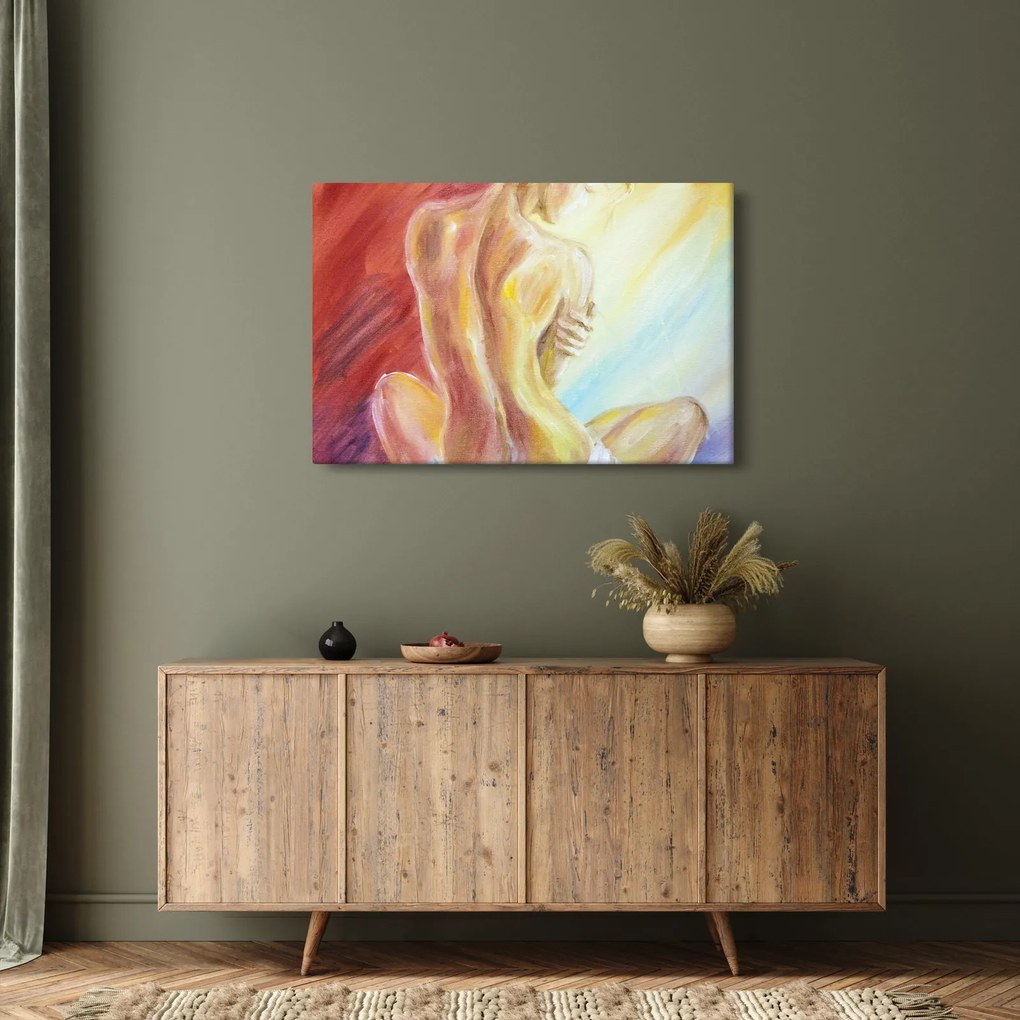 Obraz odpočívajúce ženy, olejomaľba (90x60 cm)